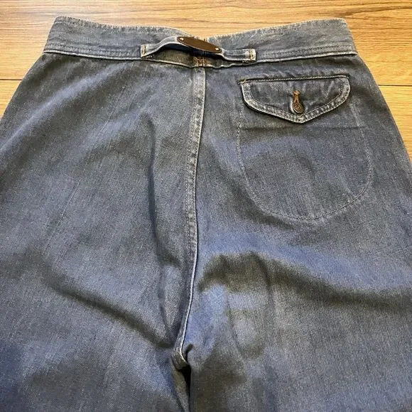 Rare Vintage 70's Retro Wide Leg Levi’s High Waist Indigo Jeans Size 28 - Picture 13 of 15